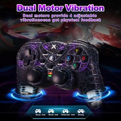 2.4G Wireless Pro Gaming Controller With 7colore LED light for PC Windows 7,8,10
