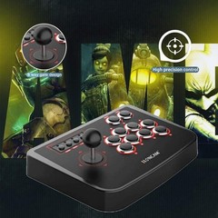 Arcade Fight Stick USB Controller for PS4/PS3/Switch/PC – Plug & Play, Turbo