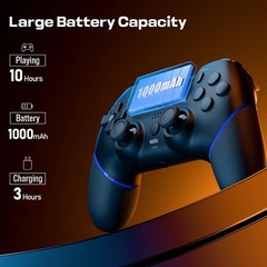 Wireless Controller for PS4 with Hall Effect Joystick 2 Macro Buttons Vibrati…