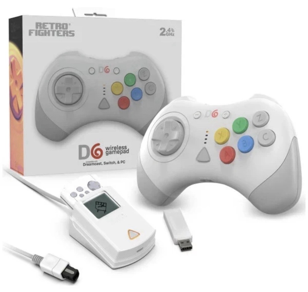 Retro Fighters D6 Wireless Controller White – Dreamcast, PC & Nintendo Switch