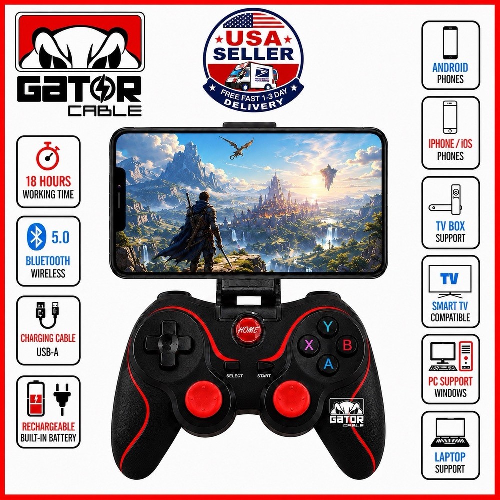 Wireless Bluetooth 5.0 Game Controller Gamepad For Android iOS iPhone Tablet PC