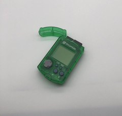 Sega Dreamcast Green VMU Visual Memory Unit Card HKT-7000 – Lid & New Batteries
