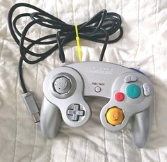 OEM Nintendo GameCube Controller Platinum/Silver DOL-003 Tested WORKS