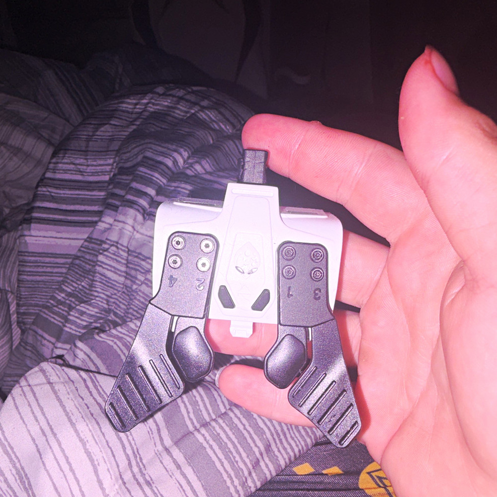 PS4 Controller Back Button Paddle Attachment, Gray/White Plastic Grip