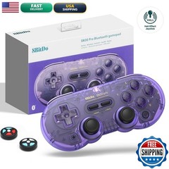 8Bitdo Sn30 Pro Bluetooth Controller Hall Effect Joystickcrystal Purple