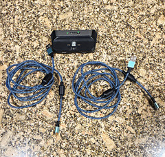TITAN Two Controller Adapter w/ 2x 9ft Braided USB Cables, LED, PS4/PS5