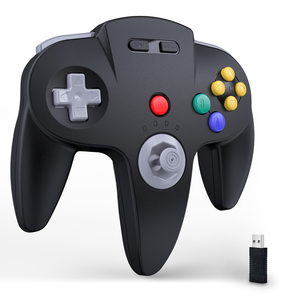Wireless Switch N64 Controller, 2.4 GHz w/ USB Receiver for Win Laptop PC Switch