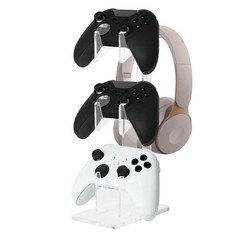 Gaming Controller & Headset Stand 3 Layer Acrylic Holder Universal Desk Rack