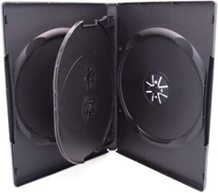 2PC Black Standard 4 DVD Storage Replacement Case Box 14mm 4 Discs Holder Flap
