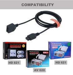 9-Pin Controller Extension Cable for Retro Game Consoles, 5.8FT, 2-Pack