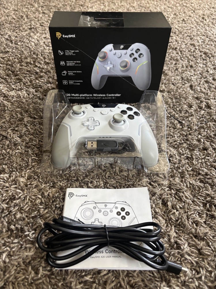 EasySMX X20 Wireless Gaming Controller RGB Backlit PC/Switch/Android/Steam iOS
