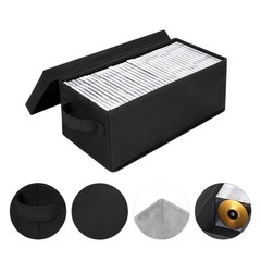 Black CD Storage Container with Stackable Design Fits For 35 Jewel Cases