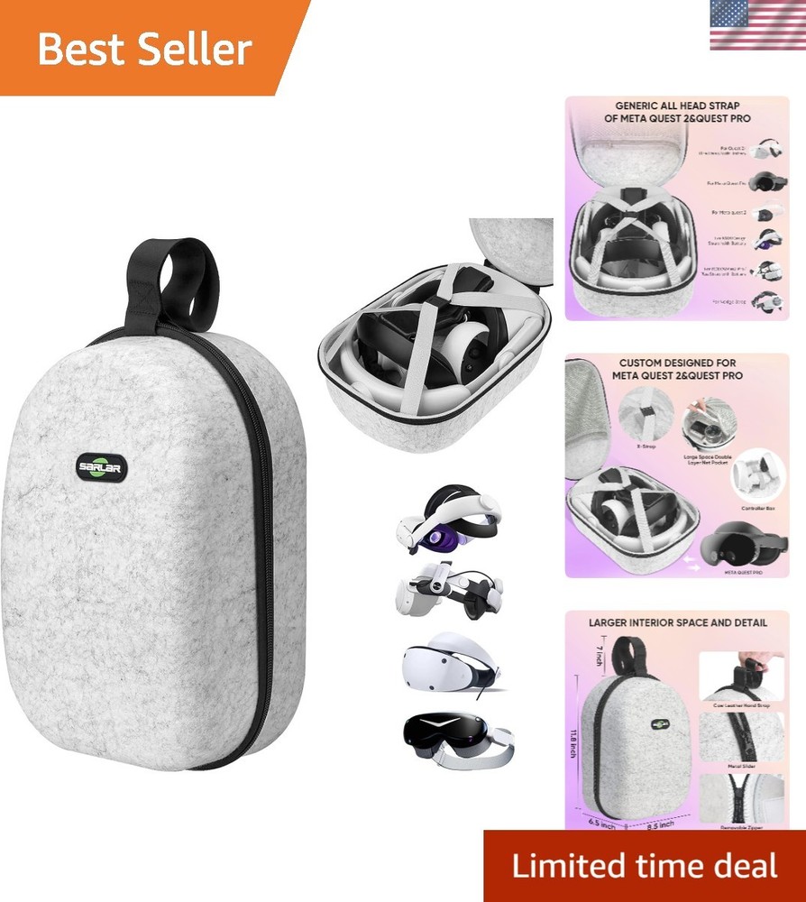 Elegant Large Hard Carrying Case for Oculus Quest 3/2 & PS VR2 – Travel Ready
