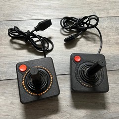 Lot of 2 Atari CX40 Wired Joysticks for Atari 2600 Controllers OEM Untested