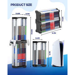 Universal Video Game Storage Tower Media Disk Holder Rack Case Organizer 46 Disc