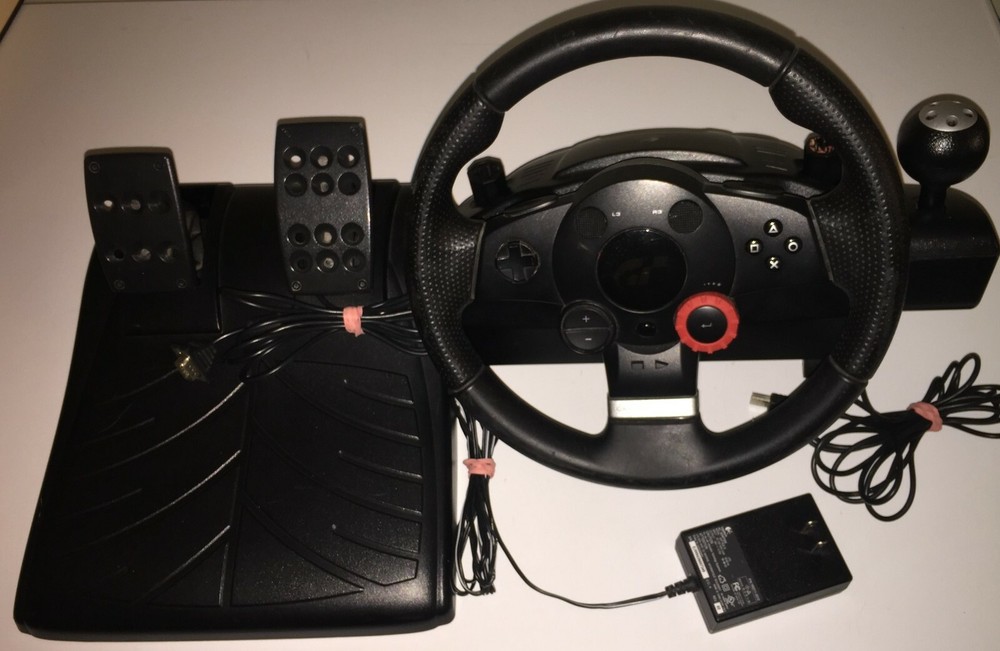 Logitech Driving Force GT E-X5C19 Steering Wheel pedal AC adapter PS3 working