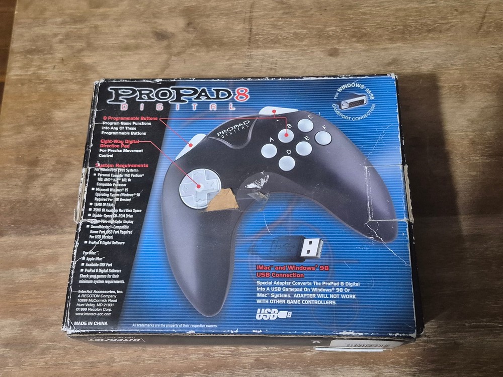 InterAct ProPad 8 Digital Controller w/ usb adapter Mac Windows 95/98 – 1999