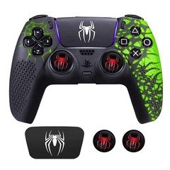 Silicone Cover Skin Case for PS5 Controller with Thumb Grips & Touch Pad Sticker