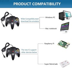 Wired N64 USB Controller for PC Mac Linux Mac Raspberry Pi Computer N64 Games
