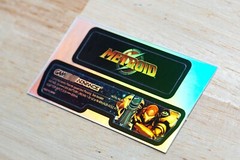 Gameboy Advance GBA Metroid Holographic Back Sticker Set