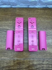 Nintendo OEM Wii Remote Pink Controller Lot of 2 Tested Working Wiimote Free S/H