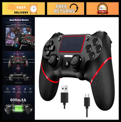 Wireless PS4 Controller Compatible with PS4/Slim/Pro/PC, Touchpad, Vibration, US