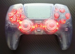 Clear Black Ps5 Controller Led Modded