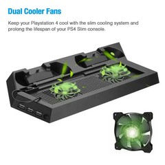 PS4 Cooling Station Vertical Stand 2 Controller Charging Dock For PlayStation 4