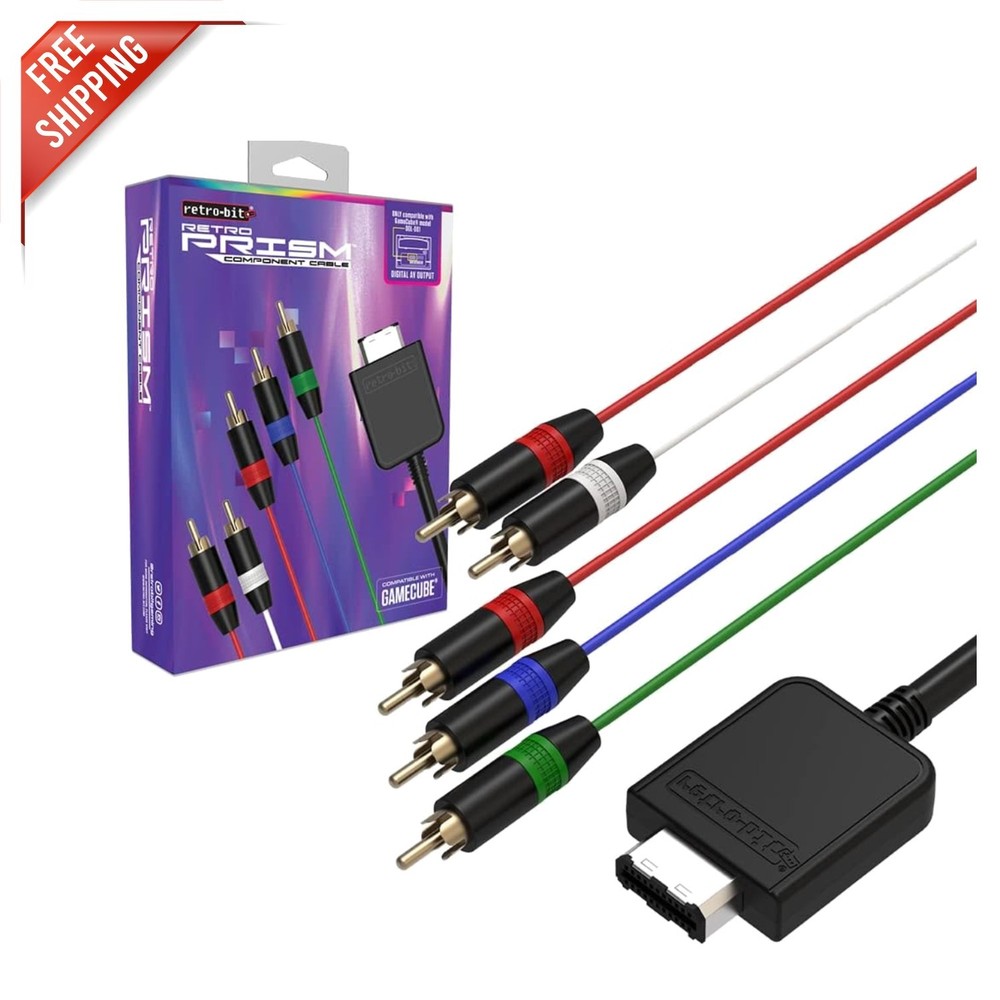 Durable Braided Component Cable for GameCube – 6ft Length, High-Speed Connection