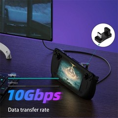 2 in 1 100W U-Shaped Right Angle Type-C USB C Extension Adapter For Steam Deck