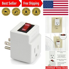 Single Port Grounded Power Adapter with Light Indicator & On/Off Convenience