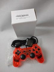Funcilit Red Wired Controller For Sony PlayStation 2 New Analog