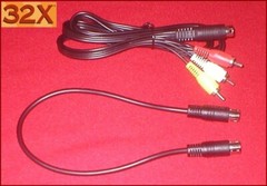 AV Cable & 32X Data Patch Link Mixing Cable for the Sega Genesis 2 System