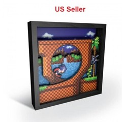 Pixel Frames Sonic The Hedgehog Loop Scene 9×9 Shadow Box Art