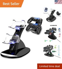 PS4 Docking Station for Dual Controllers – Fast Charging with Safety Features