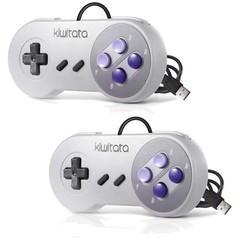 2 Pack Retro SNES USB Controllers – Ergonomic Gamepad for PC, Mac & Raspberry Pi
