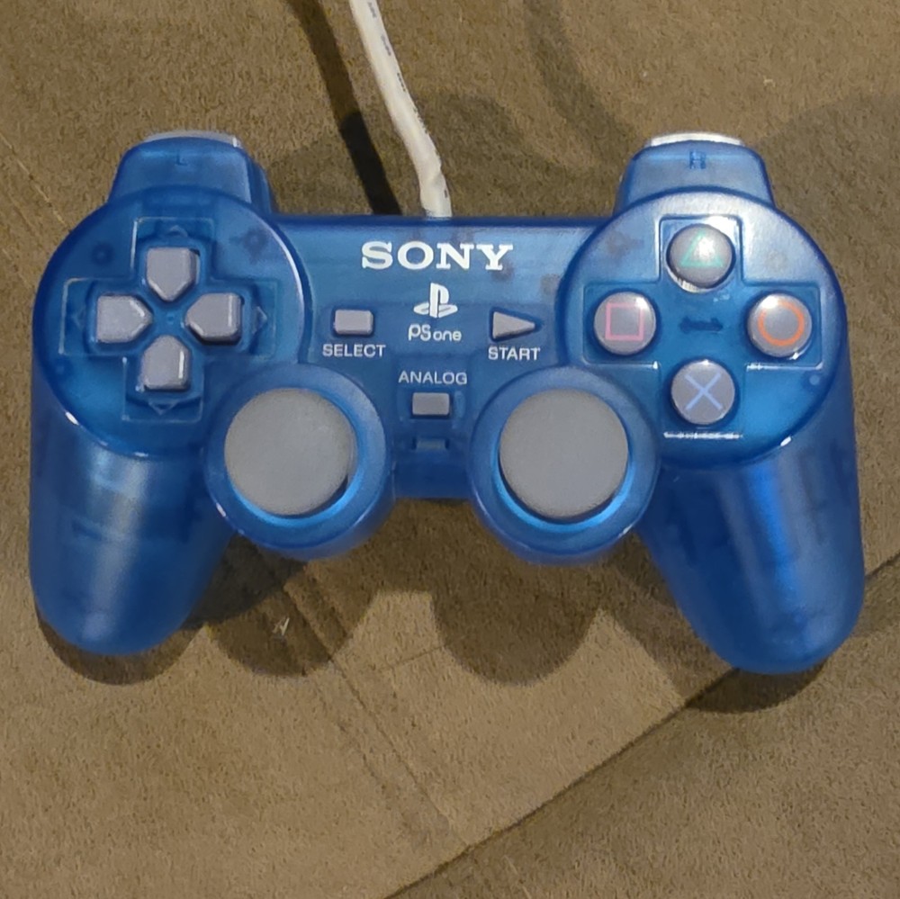 Sony PS one Analog Wired Controller Blue 6ft for PS1/PS2 SCPH-1080