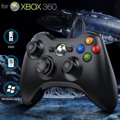 Wired Controller USB For PC Microsoft Xbox 360/Slim/Windows 7 8 10 11-Black