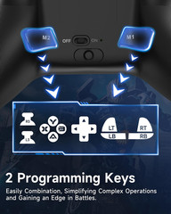 Wireless PC Controller with Hall Effect Joysticks RGB Lighting 1000mAh Battery