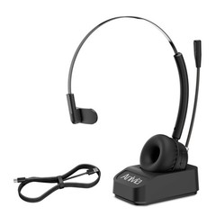 Computer Headset with Wireless Charging Base Noise-Cancelling Microphone for …
