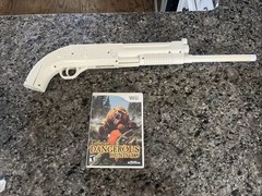 CTA Sure Shot Nintendo Wii Game System White Rifle W/ Cabelas Hunt 2009 Good Con
