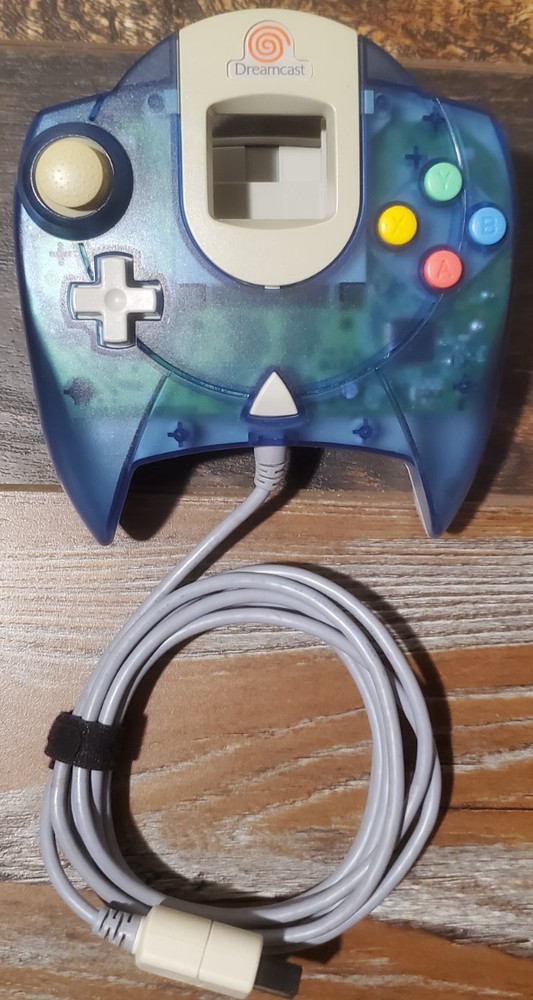 Sega Dreamcast Translucent Blue OEM Controller HKT-7700 Tested & Works