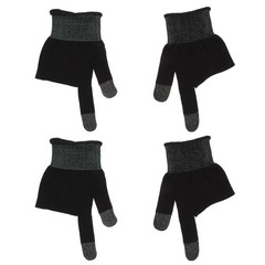 1 Pair Reusable Anti Sweat Gaming Gloves with Carbon Fiber Finger Covers Black