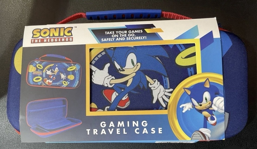 Sonic The Hedgehog Padded Travel Case Blue Yellow Red for Nintendo Switch