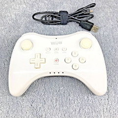 Nintendo Official Wii U Pro Controller White w/Chrg Cable Genuine WUP-005 Tested