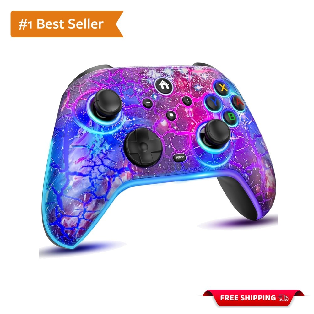 1200mAh Wireless Switch Controller with 10 Color LED & Motion Control Features