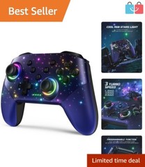 Multi-Platform Wireless Controller with 6-Axis Gyro and RGB Custom Lighting