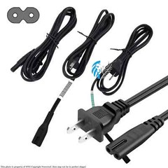 3 PACK 5 FEET AC Power Cord 2 Prong Cable for PlayStation, XBOX, LAPTOP, TV NEW™