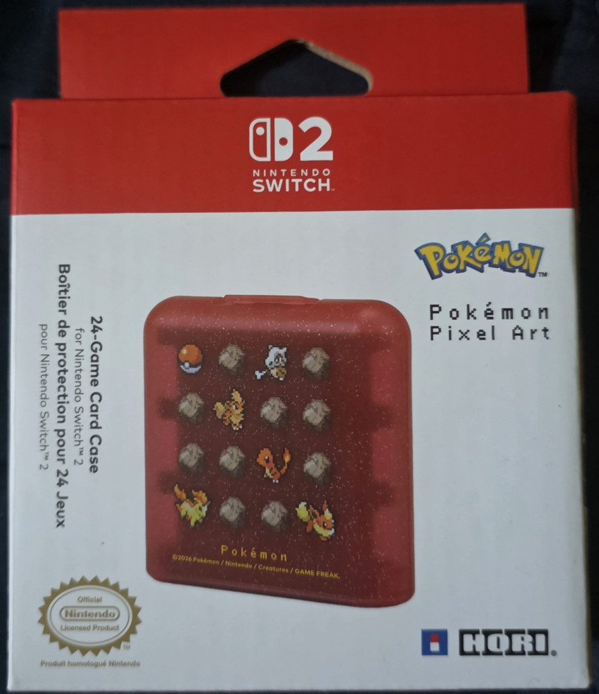 HORI Pokémon Pixel Art Red 24-Game Card Case for Switch 2/Switch NSX-188U