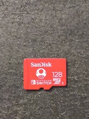 SanDisk Nintendo Switch 128GB Micro SD Card Red Mushroom Tested